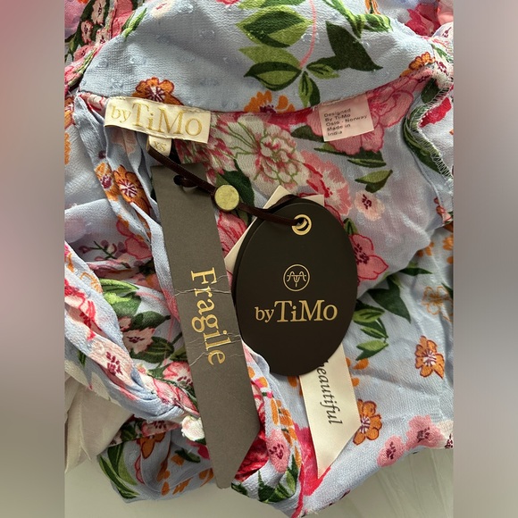 BYTIMO Summer Of Love Floral Long Wrap dress in Blue Dream XS $425 - Picture 7 of 9